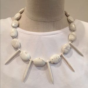 Magnesite (white mustang) turquoise necklace.