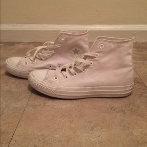 All White Converse High Tops