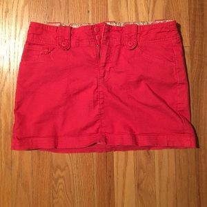 Coral red skirt