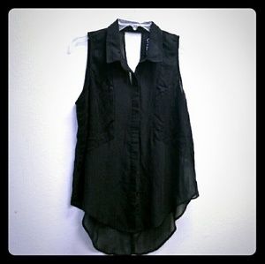 Buffalo David Bitton Sleeveless Sheer Blouse