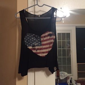 American Flag Crop Top