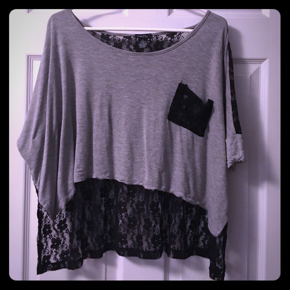 💓High low lace back shirt