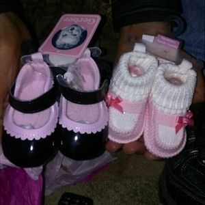 2 pairs infant girl shoes NWT