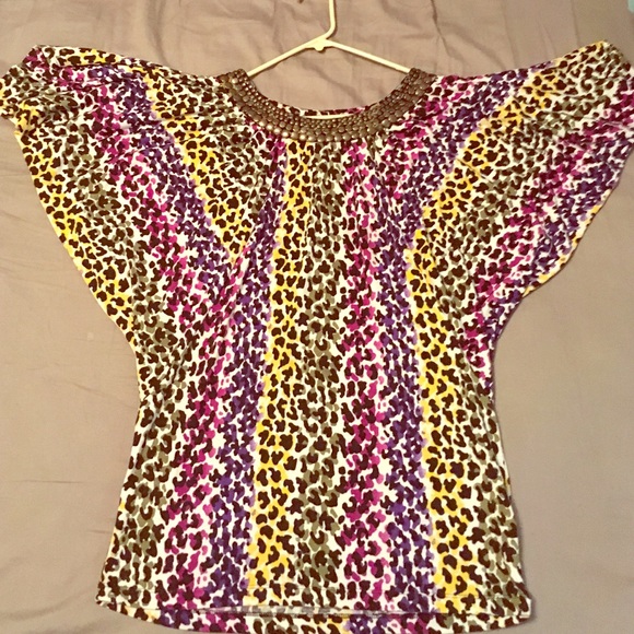 💓Colorful cheetah print shirt
