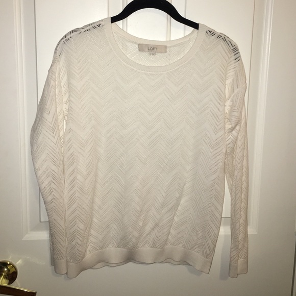 White Chevron See through Light Sweater - Picture 1 of 4