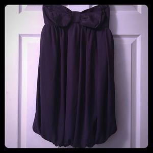 💓Strapless purple bow dress
