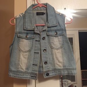 Crop Denim Vest