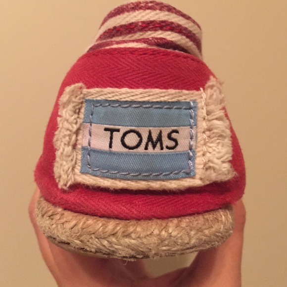 red TOMS with stripes - Picture 4 of 4