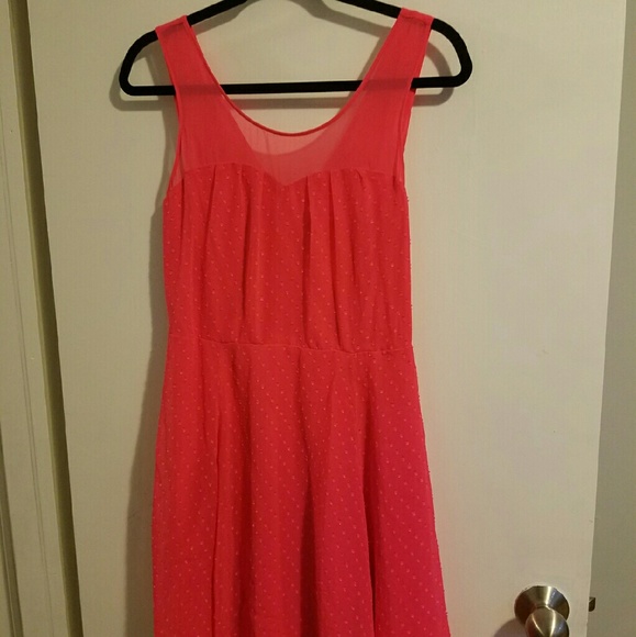 Hot Pink Express Illusion Fit and Flare Size 10 - Picture 2 of 4