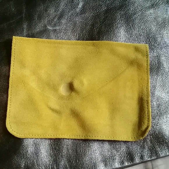 American Apparel suede pouch NEW! Mustard yellow - Picture 2 of 4