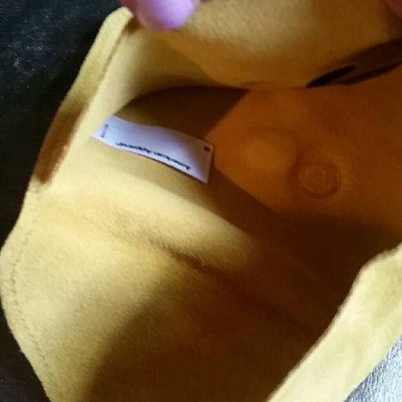American Apparel suede pouch NEW! Mustard yellow - Picture 3 of 4