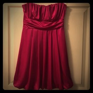 💓Strapless pink silk dress