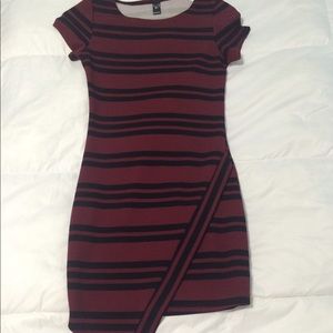 NWOT Windsor Maroon & Black Striped Tight Dress