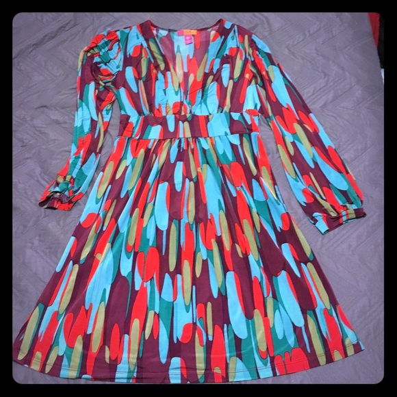 Colorful long sleeve dress