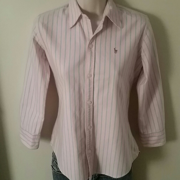 RALPH LAUREN Polo Women's Button up PINK Oxford