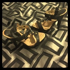 Black and brow heels