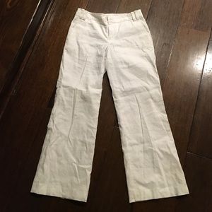 Banana Republic Martin Stretch White Linen Pants