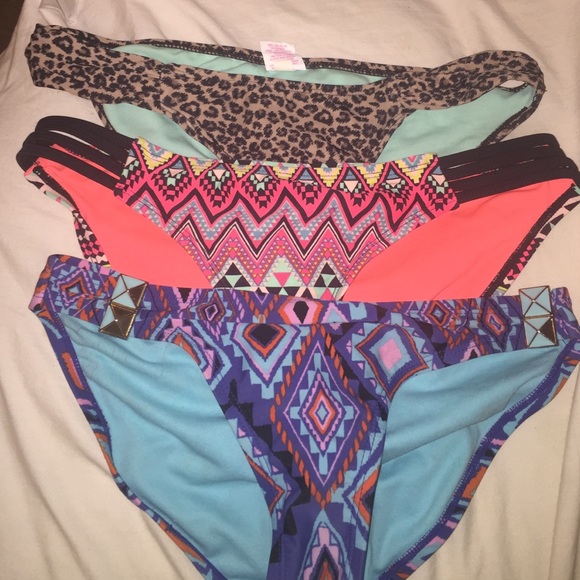 Set of three xhilaration bathing suit bottoms