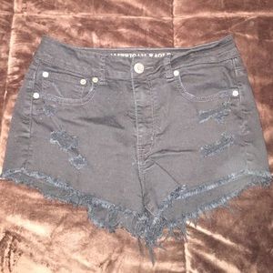 American eagle high rise black Jean shorts