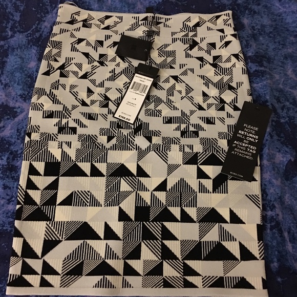 BCBG Pavel Triangle Knit Jacquard Skirt