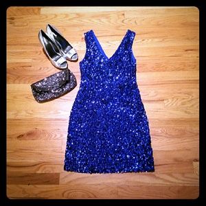 Royal Blue Sequin Dress Size Large