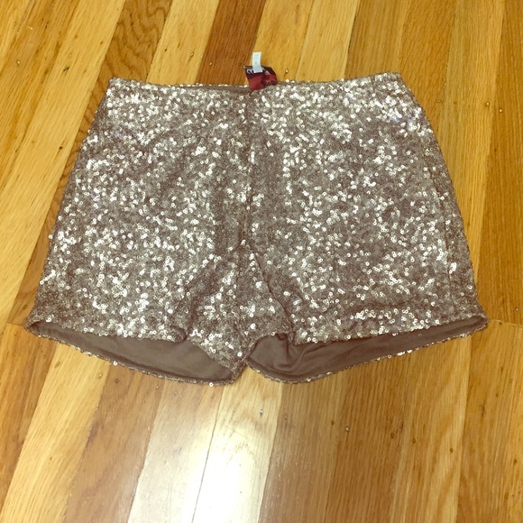 Gold sequin shorts