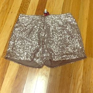 Gold sequin shorts