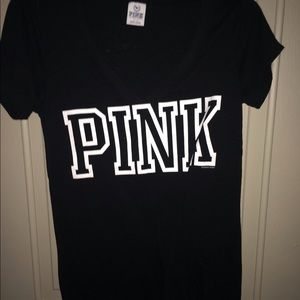 Black pink v neck