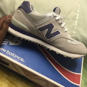 Gray and purple New balances