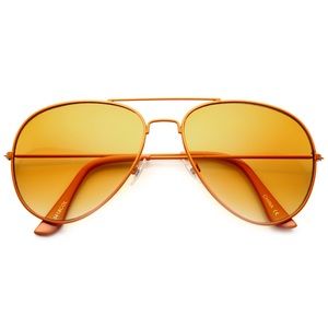 Clementine Orange Aviator Sunglasses NWT