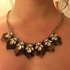 J Crew leopard necklace