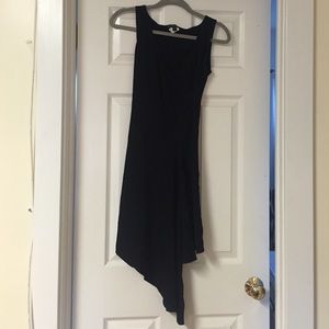Black asymmetrical bebe dress