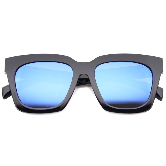 Oversize Flat Mirror Lens Wayfarers Sunglasses NWT