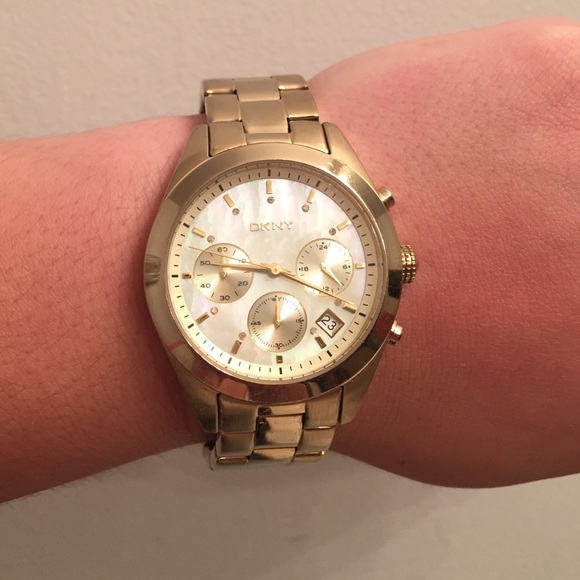 DKNY Gold Watch Gently Used