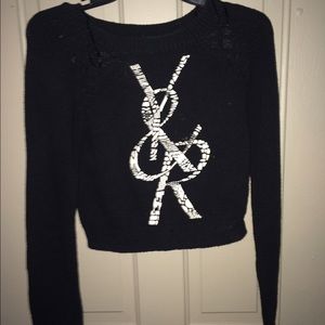 Young and reckless crop top sweater