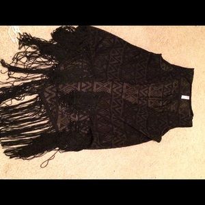 Black fringe vest