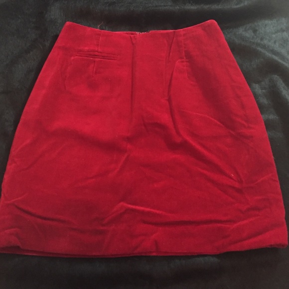 Ann Taylor Loft velour high waisted red skirt