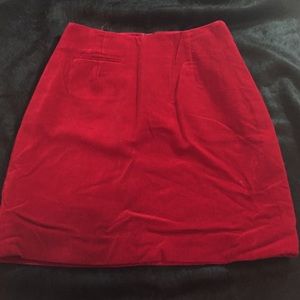 Ann Taylor Loft velour high waisted red skirt
