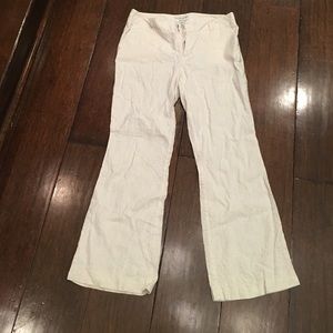 Banana Republic Martin Fit fancy stitch cream pant