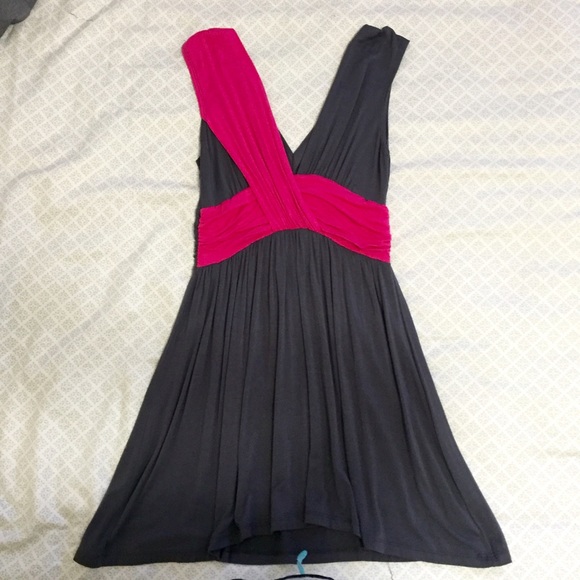 Grey & Pink Mini Cocktail Dress