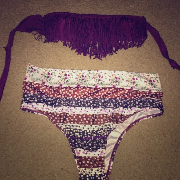 fringe top/floral bottom bathing suit!
