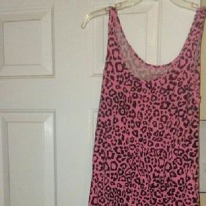 Pink leopard tank top