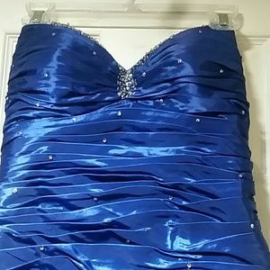 Blue mermaid prom dress