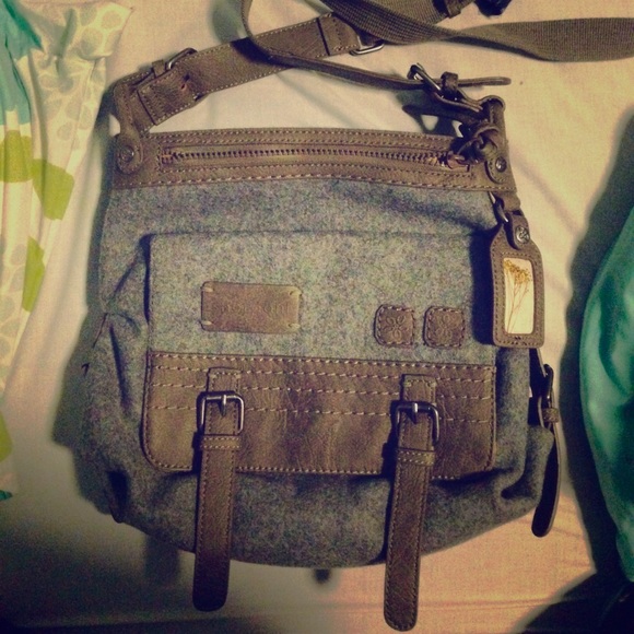 New Sherpa Grey Crossbody Messenger bag