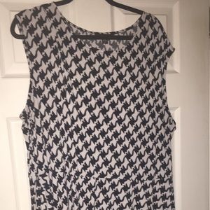 Plus size Black and white houndstooth dress