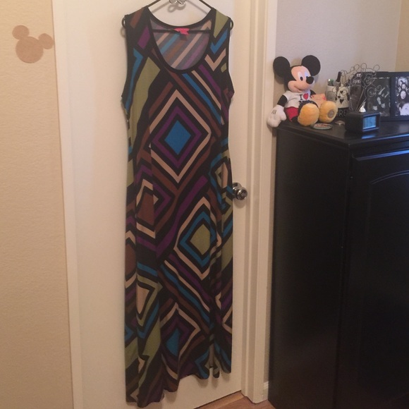 Geometric multi colored maxi dress