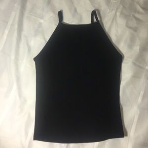 Black halter crop top