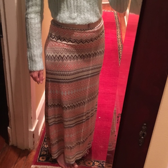 Pattern maxi skirt