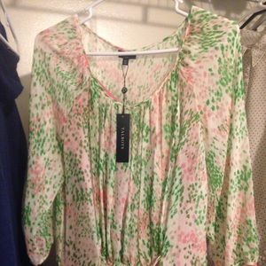 Talbots blouse with tags; light pink and green