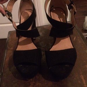 H&M platform suede heels